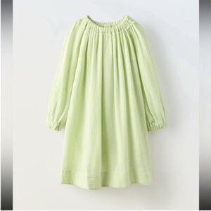 Zara kids, Apple Green, TEXTURED DRESS, 8-9 years